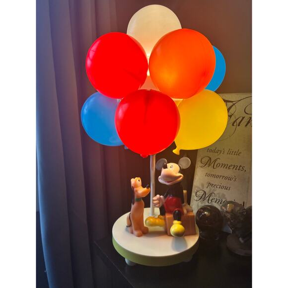 Vintage Disney Mickey Mouse Pluto Balloon Lamp Working Complete Balloon Cluster - Picture 2 of 16